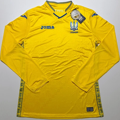 New Ukraine Team 2018/2019 Home Yellow Joma Jersey Shirt Football Soccer Size L Cover