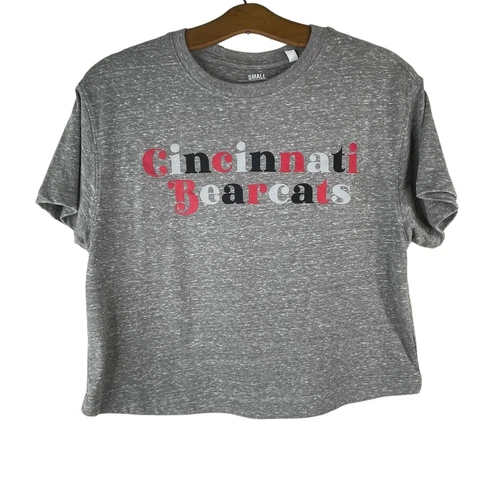 Pressbox Cincinnati Bearcats Crop Top Crewneck Short6 Sleeve Gray Women's S Cover