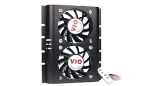 NEW - Hard Drive Cooler w/2 Fans & 4-Pin Connector /Black - Attach to a 3.5" HDD - Imagen 1 de 2