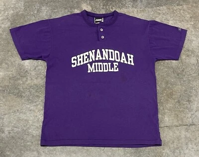 复古 Shenandoah 中学体育紫色 T 恤成人中号 — 第 1/4 张图片