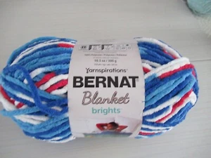 BERNAT Blanket Brights Big Ball Yarn Red White and Boom - Picture 1 of 1