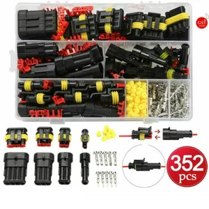 Kit de terminal de enchufe conector de cable eléctrico impermeable de 12 V 352 piezas de 1/2/3/4 pin - Imagen 1 de 12