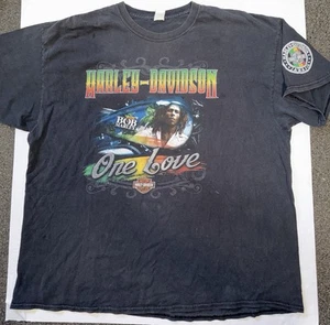 VTG Harley Davidson Motorcycles Bob Marley One Love Jamaica T Shirt SZ 2XL ? - Picture 1 of 6