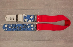 Men's VTG 70s White Red & Blue Peter Max Belt Sz M 1970s Stars Canterbury - Picture 1 of 15