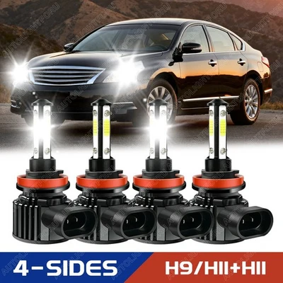 Combo LED Headlight Bulbs for Nissan Altima 2007-2018 High Low Beam White 4pcs - Image 1 of 4