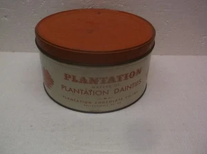 Vintage 1950s Plantation Chocolate Co. Philadelphia PA Jinglebits Dainties Tin - Picture 1 of 17