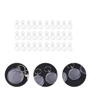 30 Pcs Photo Frame Keychain Keychains Pendant Clear Keyring Acrylic - Picture 1 of 12