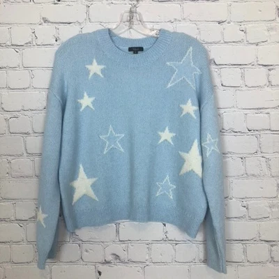 Rails Perci Sweater Size XS Powder Blue White Stars - Image 1 of 4