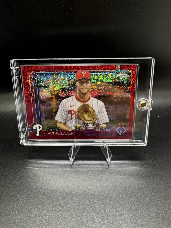 2025 Topps Chrome Image Variation Zack Wheeler  #189 Red Speckle Refractor /5 - Image 1 of 2