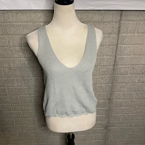Express Womens Sweater V-Neck Ribbed Knit Scalloped Tank Top Size XS - Picture 1 of 4