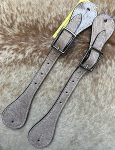 Par de correas básicas occidentales de cuero de vaca para cabello genuino talla adulto - Imagen 1 de 5