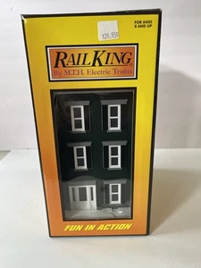 MTH RAIL-KING 3 STORY TOWN HOUSE 30-90238 Green W/black, Box - Picture 1 of 8
