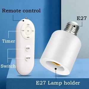 Wireless Remote Control Light Lamp E27 Screw Bulb Base Holder Cap Socket Switch - Picture 1 of 8