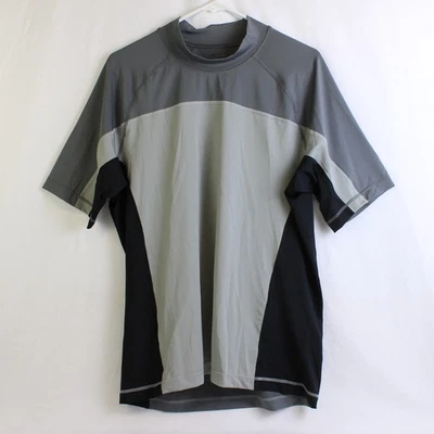 Lands' End Gray and Black Colorblock Rash Guard Men's Size Large 42-44 - Image 1 of 4