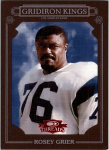 Donruss Threads Pro Gridiron Kings 2007 enmarcado rojo #60 Rosey Grier 031/100 casi nuevo-como nuevo - Imagen 1 de 2