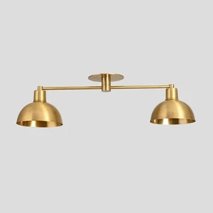Semi Flush Mount Ceiling Light Brass Double Modern Wall Lamp Pendent Sconce - Picture 1 of 6