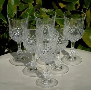 Service de 6 verres à vin rouge en cristal d'Arques, modèle Ancenis Haut. 16 cm - Imagen 1 de 5