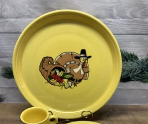 Fiesta Ware Sunflower Yellow Pilgrim Turkey Thanksgiving Fiestaware 15” Platter - Picture 1 of 1