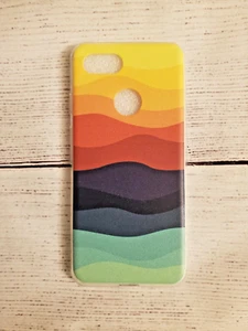 NEW/OPEN BOX Wiggly Stripes Rainbow Google Pixel 3 Cell Phone Case Soft Silicone - Zdjęcie 1 z 3