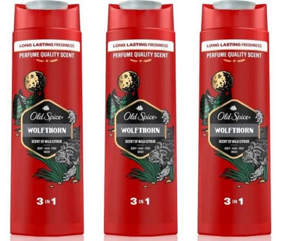 Old Spice WOLFTHORN Duschgel Shampoo Shower Gel Herren Körper Haar 3x 250ml NEU - Bild 1 von 4