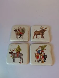 Mary Lake Thompson Christmas Santa Claus Bear Deer Moose Holiday Absorbastone... - Picture 1 of 9