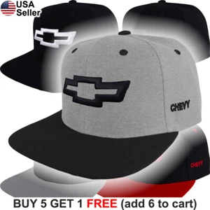 Chevy Cap Bowtie Logo Snap Back Truck Racing Camaro Silverado Impala Hat Emblem - Picture 1 of 10