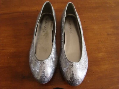 Rampage 女式鞋 8 M 银色亮片礼服平底鞋拖鞋乐福鞋 — 第 1/4 张图片