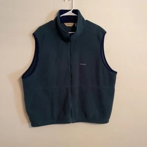Vintage Eddie Bauer Weste Herren XL grün Full Zip Fleece 90s ärmellos Logo 13255 - Bild 1 von 4