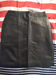Sexy Brand New Leather Miniskirt Knee Lenght 26" Waist B6 - Picture 1 of 4