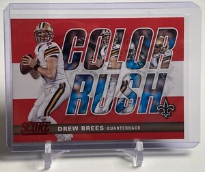2017 Score RED Color Rush Drew Brees Insert Parallel Card #11 Saints W/Top 🔥 - Bild 1 von 5