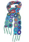 Scarf Fair Trade Boho Hand Knitted / Crochet Wool  Festival Hippy Scarves 185cm