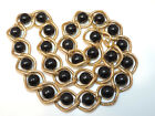 Signed LR chunky Gold tone Chain Onyx Black color Bead 22