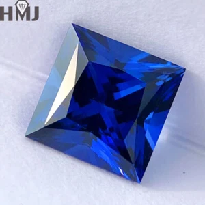 Zafiro cultivado en laboratorio certificado AGL VVS1 corte a mano corte princesa gemas azul real - Imagen 1 de 12