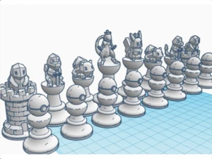 Pokemon Chess Pieces Set White and Black - Picture 1 of 1