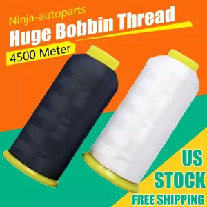 Two Pack Huge 5000 yards Cone Spool Bobbin Thread Black/White Machine Embroidery - Picture 1 of 7