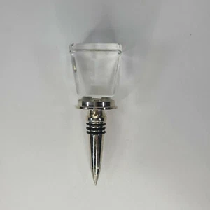 Monogram etched square acrylic Initial Wine Bottle Stopper letter "I" - Picture 1 of 5