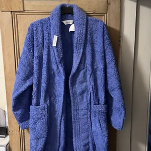Harrod's Christy Periwinkle Blue Towel Dressing Gown/Bath Robe L Large NEW + TAG - Picture 1 of 12