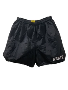 Pantalones cortos originales de entrenamiento PT aptitud física de la vieja escuela negros plateados - Imagen 1 de 1