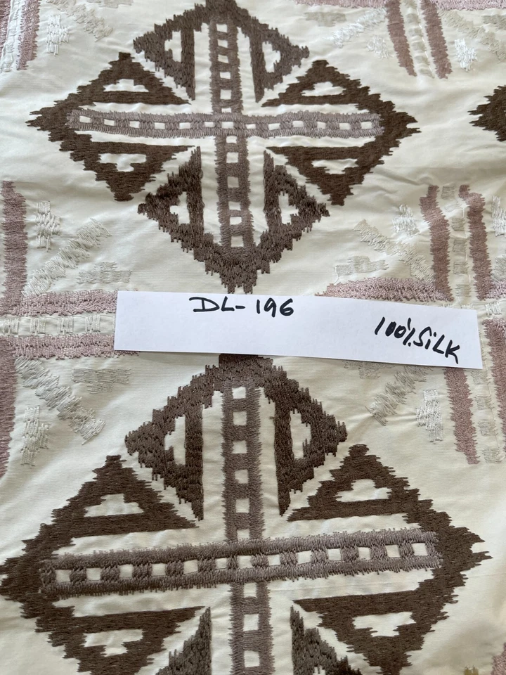 Designer Quality 100% Silk Shantung High End Embroidered Fabrics!!! - Image 1 of 4