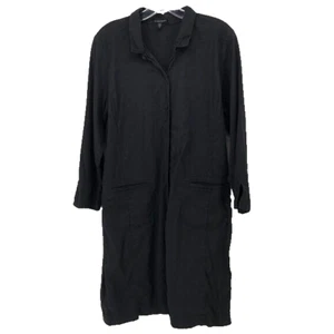 Eileen Fisher graues Kleid Leinenmischung grau Shirt Petite Large PL Lagenlook - Bild 1 von 5
