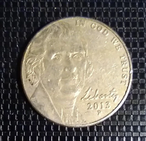 2013 P Jefferson Nickel - error coin Cover