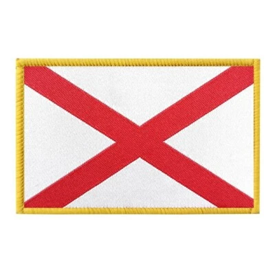 Alabama State Flag Patch US USA Woven/Embroidered - Hook & Loop - Image 1 of 2