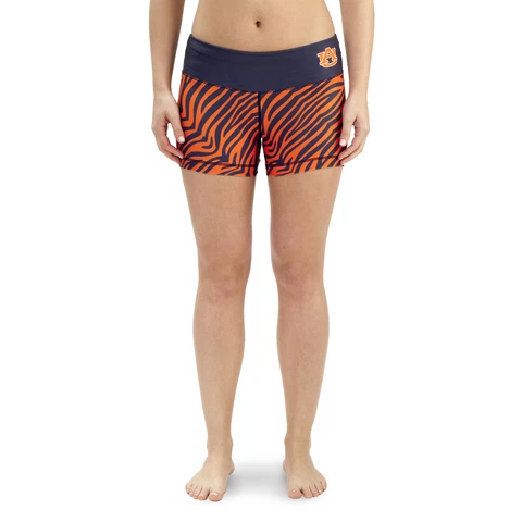 NCAA Women's Auburn Tigers Thematic Print Bootie Shorts, Navy Cover