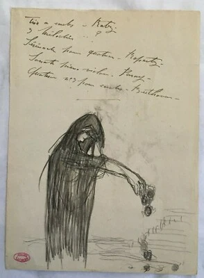 Léonard BORDES (1898-1969) Etude au crayon pour un tableau Scène de genre - Photo 1/4
