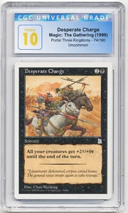 Graded Desperate Charge CGC 10 PRISTINE Portal Three Kingdoms P3K English MTG! - Picture 1 of 2