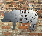 Big PIG Sign Metal Shop Home Butchers Animal BBQ Kitchen cafe bar grill pub deli