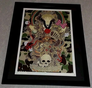 DEATH NYC ltd ed signed FRAMED art print 45x32cm Takato Yamamoto camouflage - Picture 1 of 2