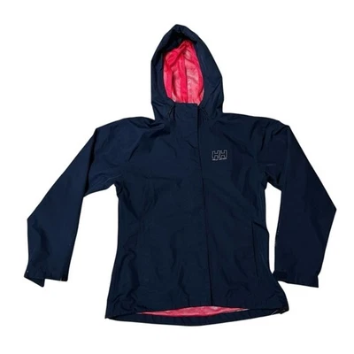 Helly Hansen Women’s Waterproof Hooded Jacket Small Navy Pink Outdoor Rain Shell - Image 1 of 4