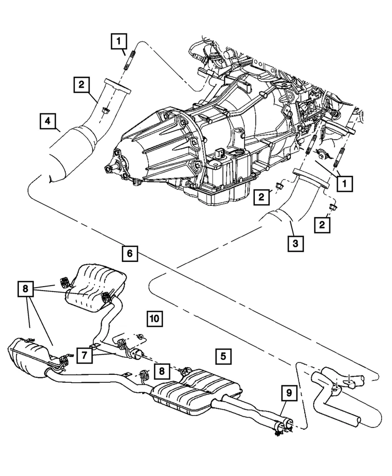 Convertidor catalítico derecho Mopar genuino 68039466AA Foto 1 de 1