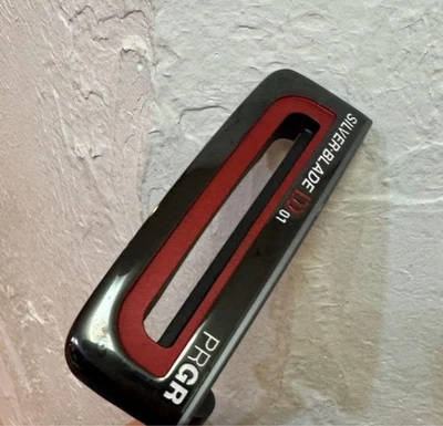 PRGR Silver Blade D01 Putter 34" Black Red Golf Club Grip Used - Image 1 of 4